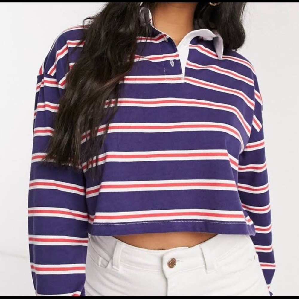 cropped halfway button up